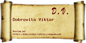 Dobrovits Viktor névjegykártya